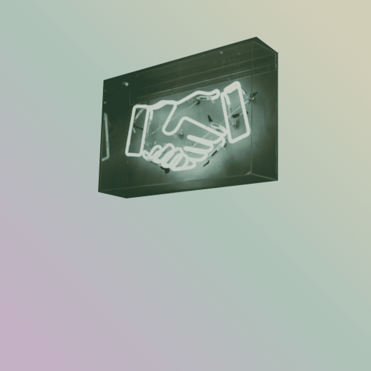 handshake neon sign
